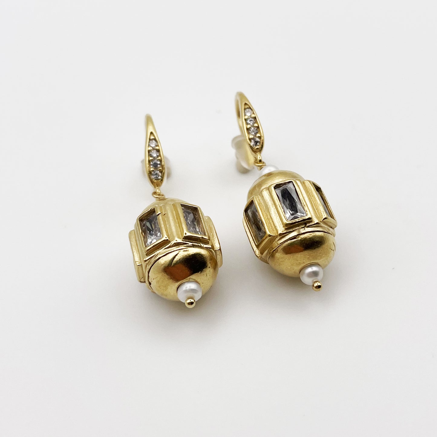 Boucles d'oreilles Taly perles blanches