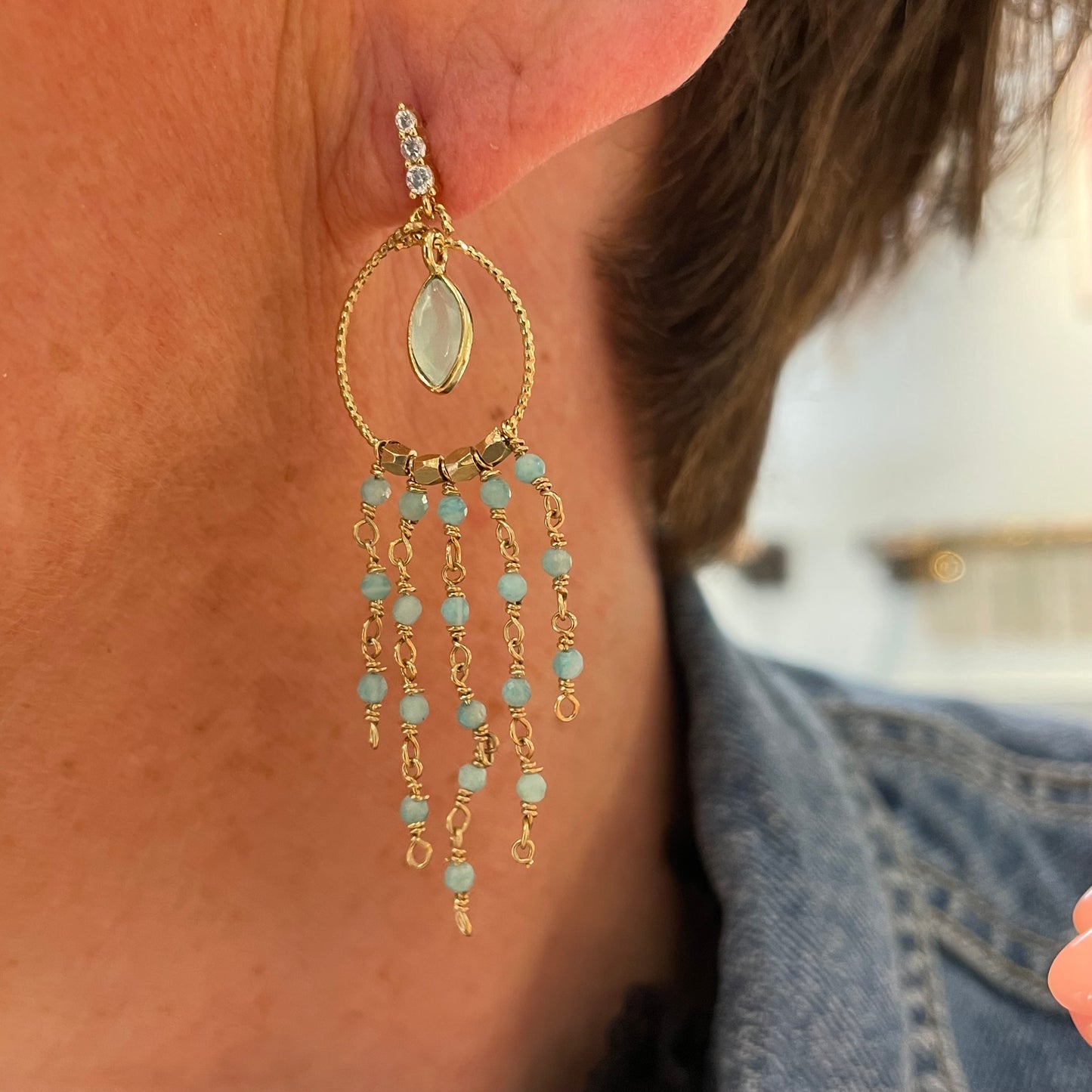 Boucles d'oreilles Gypsie Amazonite