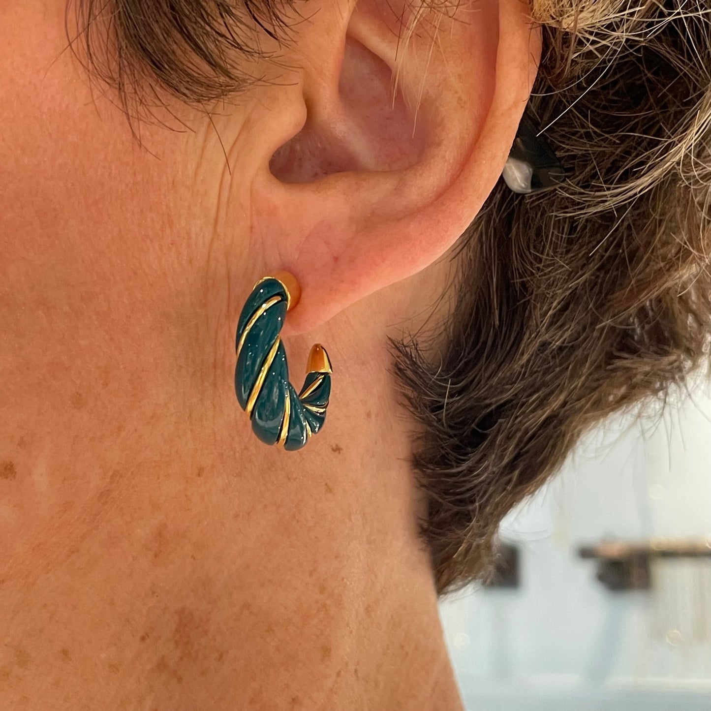 Boucles d’oreilles Diana Vert Emeraude