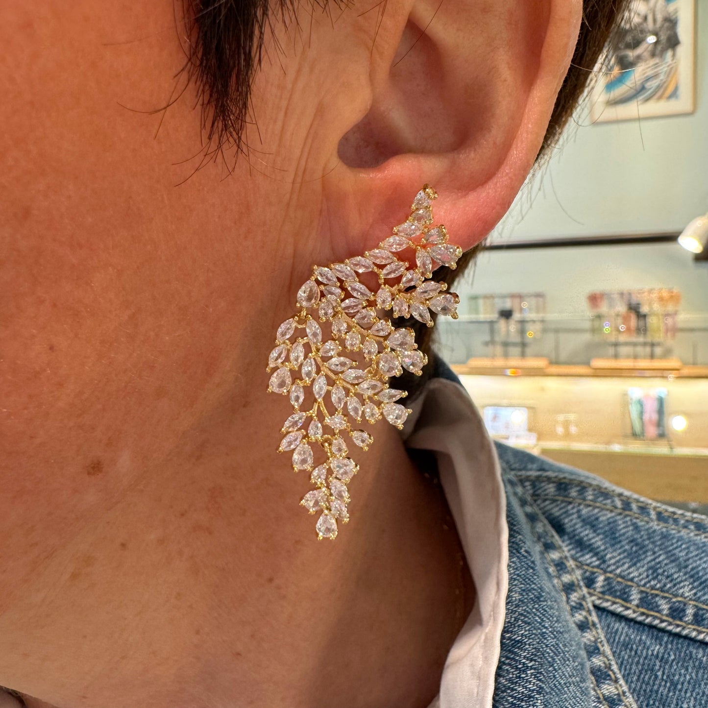 Boucles d'Oreilles Kate Strass Blanc