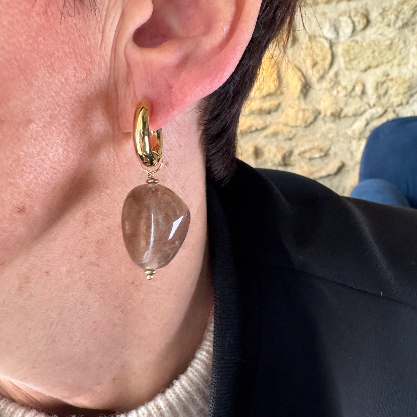 Boucles d'oreilles Elisa Marron