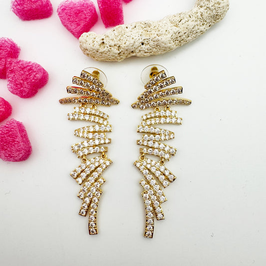 Boucles d'Oreilles Victoire Strass Blanc