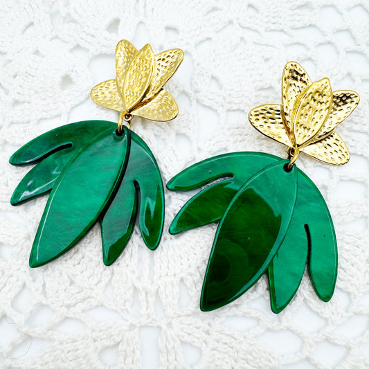 Boucles d'oreilles Clarisse Vert