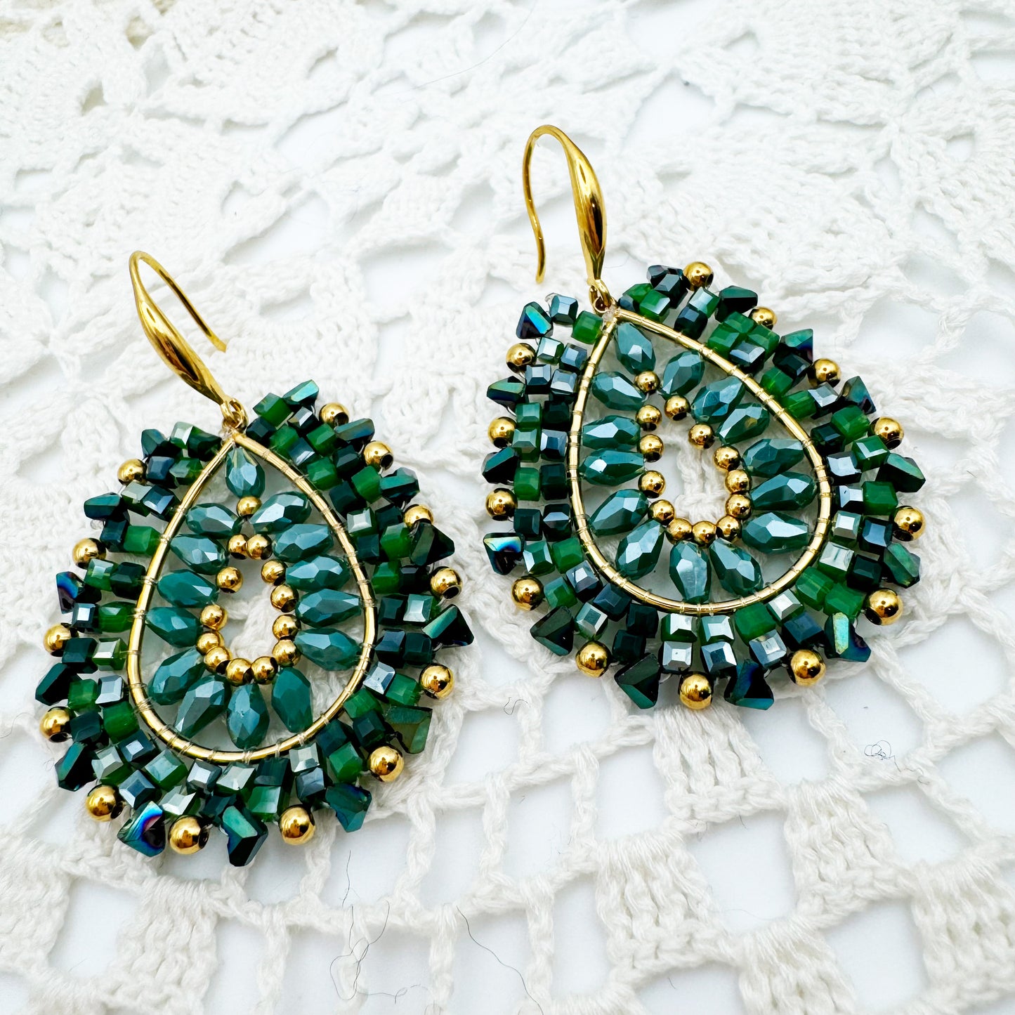 Boucles d'oreilles Chris Vert