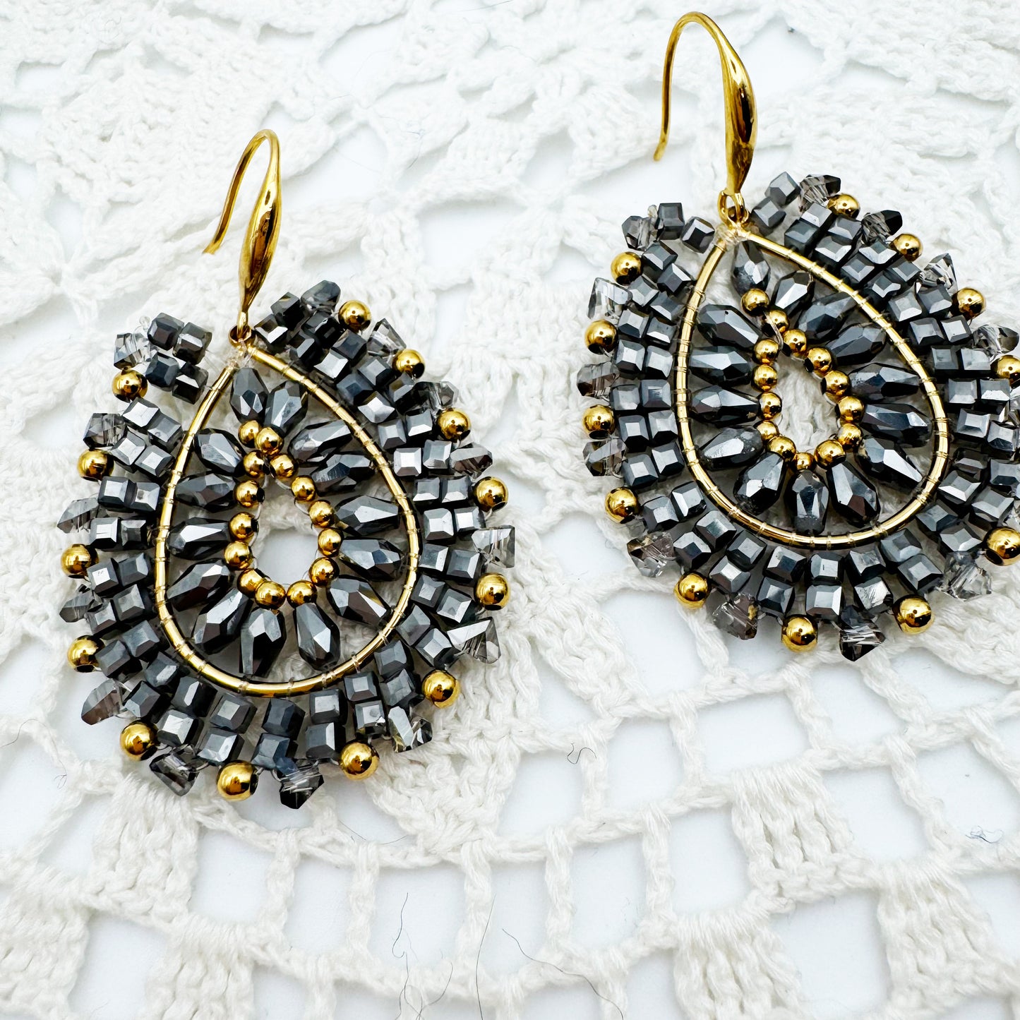 Boucles d'oreilles Chris Gris