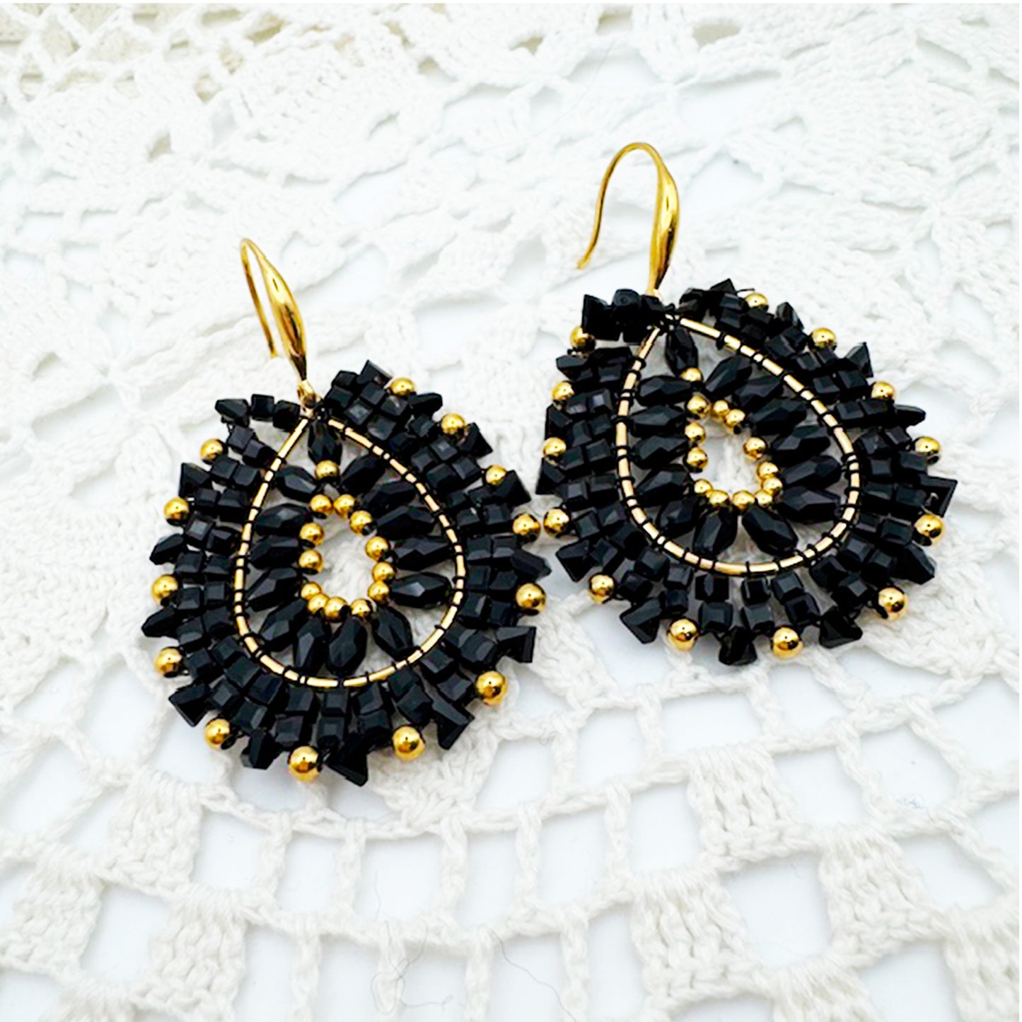 Boucles d'oreilles Chris Noir