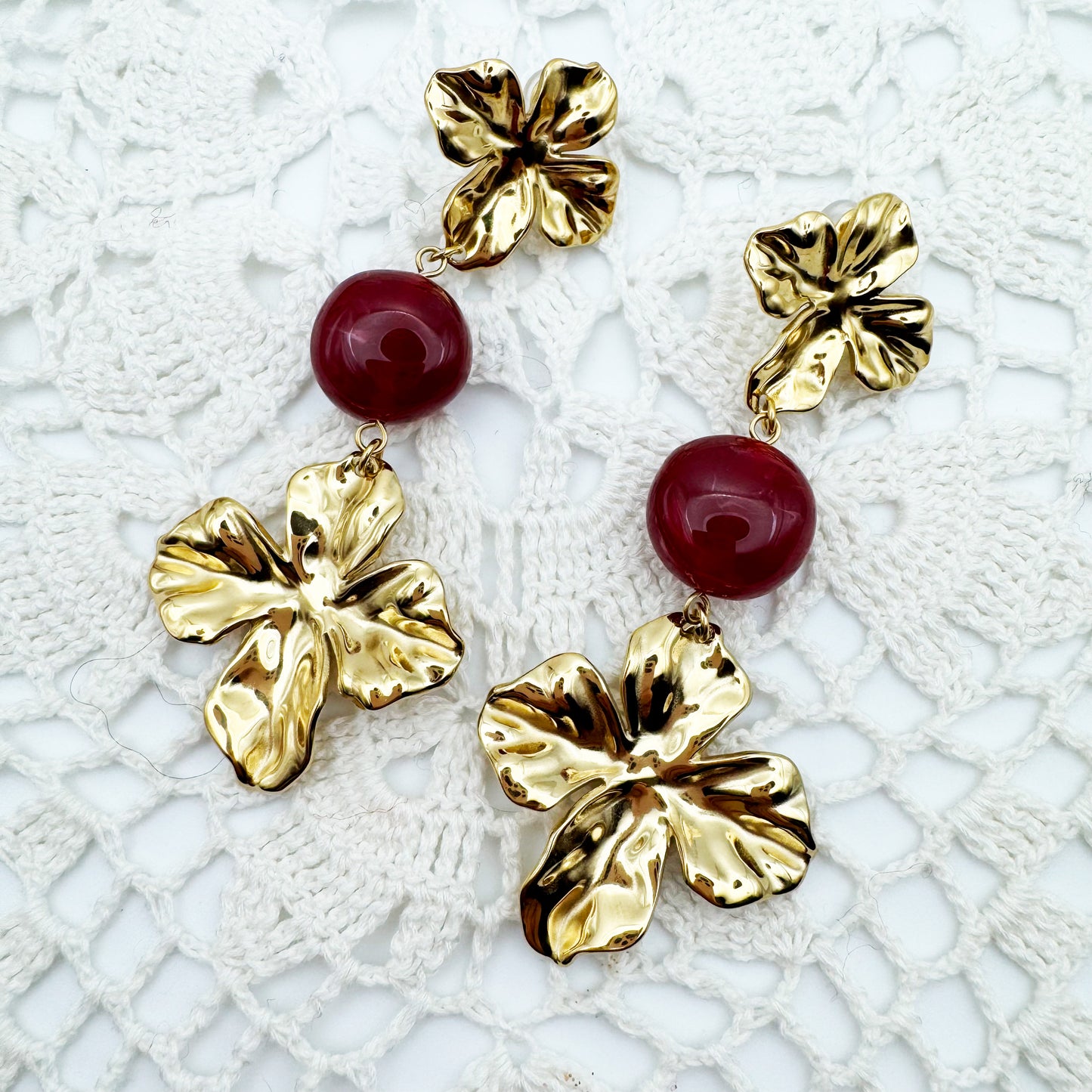 Boucles d'oreilles Lisa Rouge