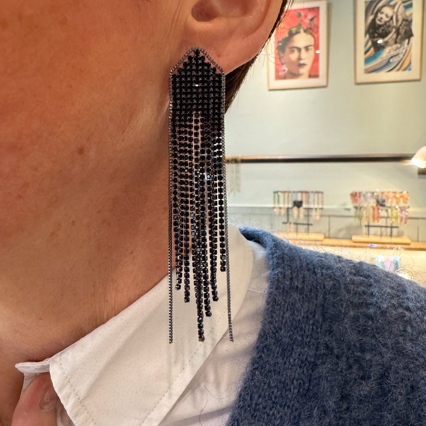 Boucles d'Oreilles Mady Noir
