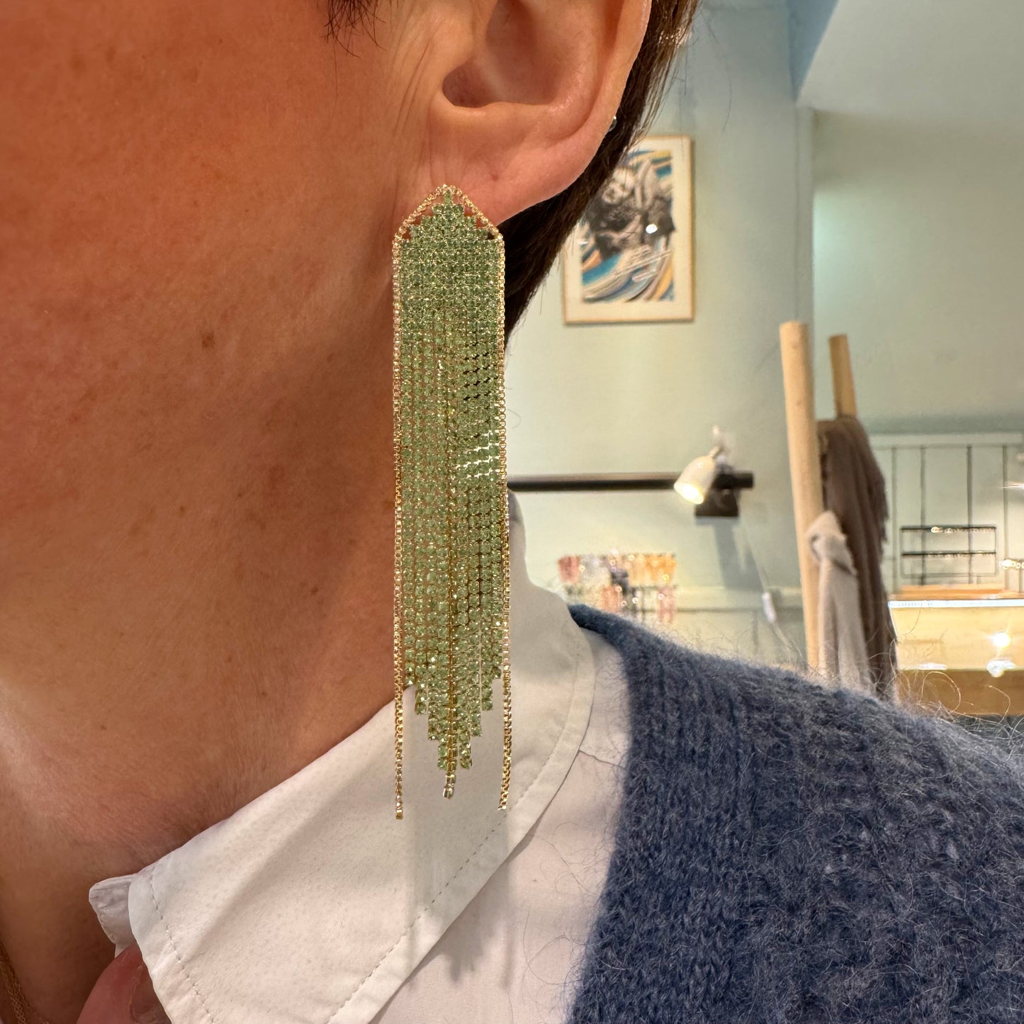 Boucles d'Oreilles Mady Vert Clair