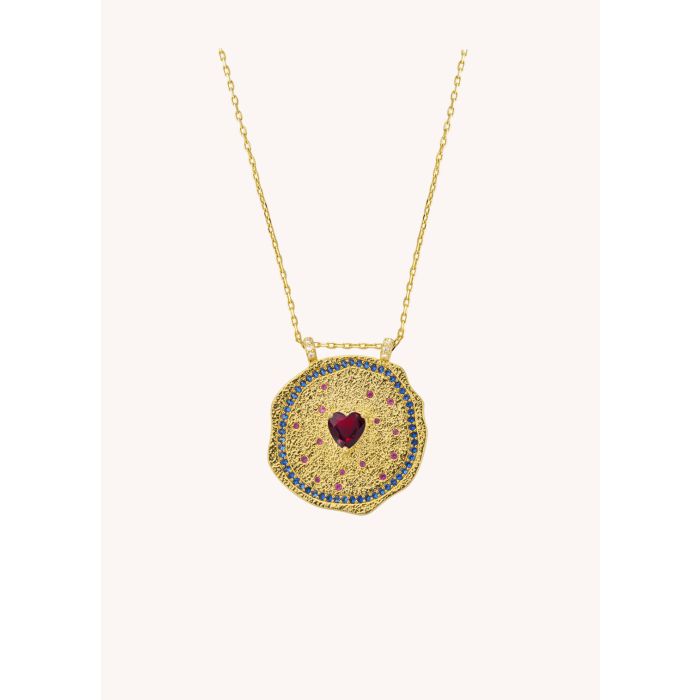 Collier Ruby Heart Medaille