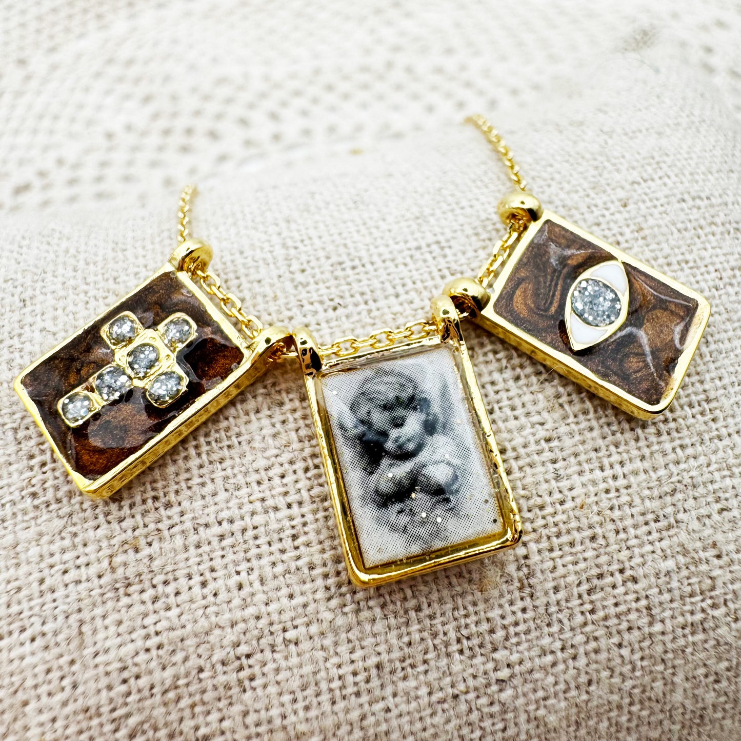 AMULET - Collier scapulaire triple ange