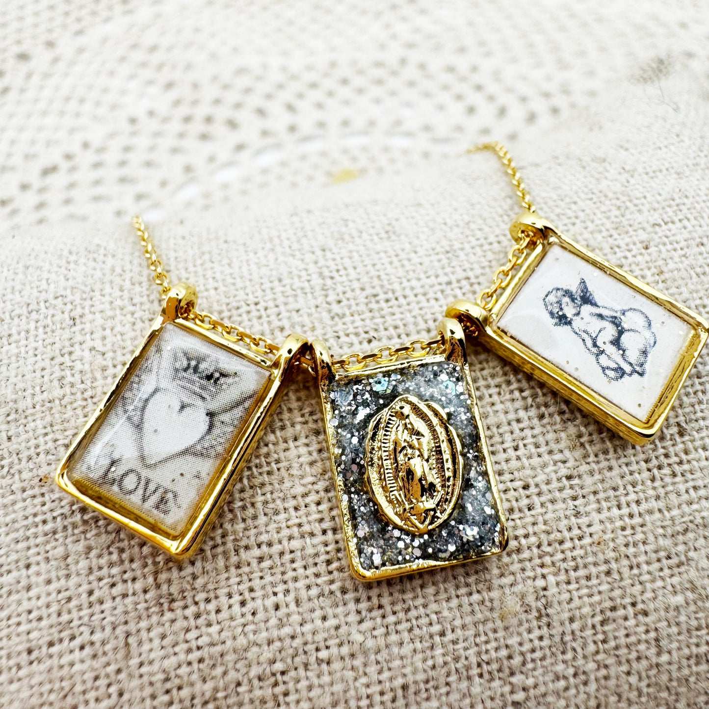 AMULET - Collier scapulaire triple Madone