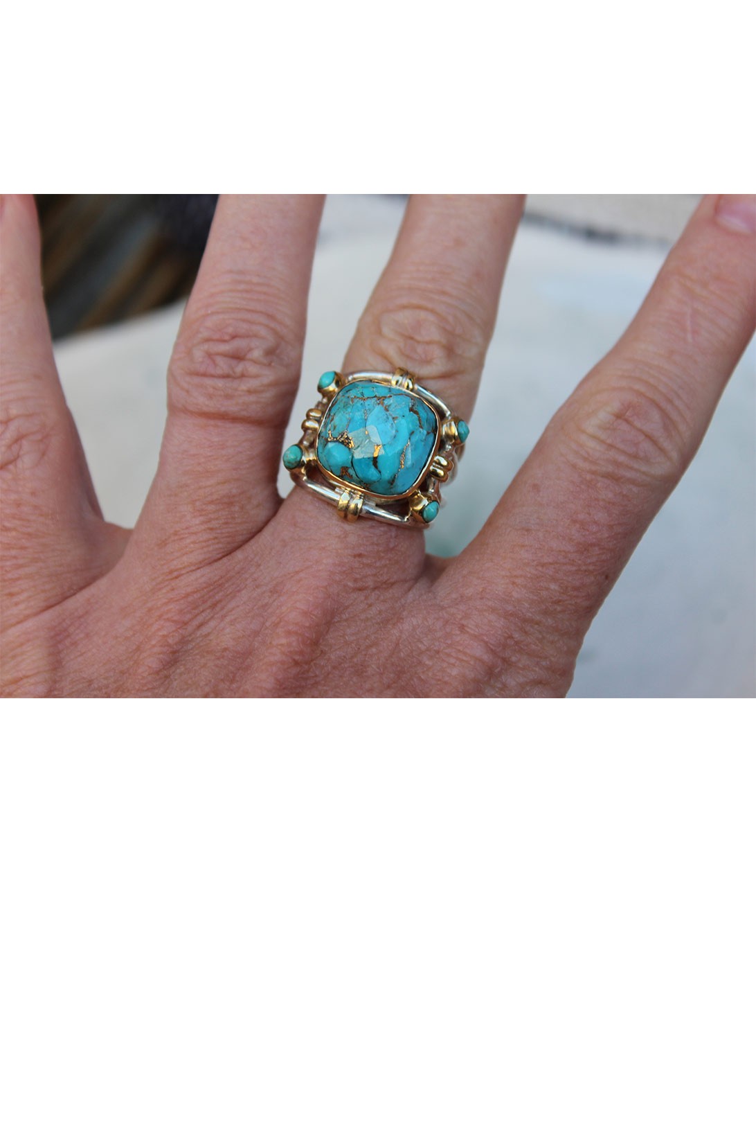 Bague Argent Turquoise R5908