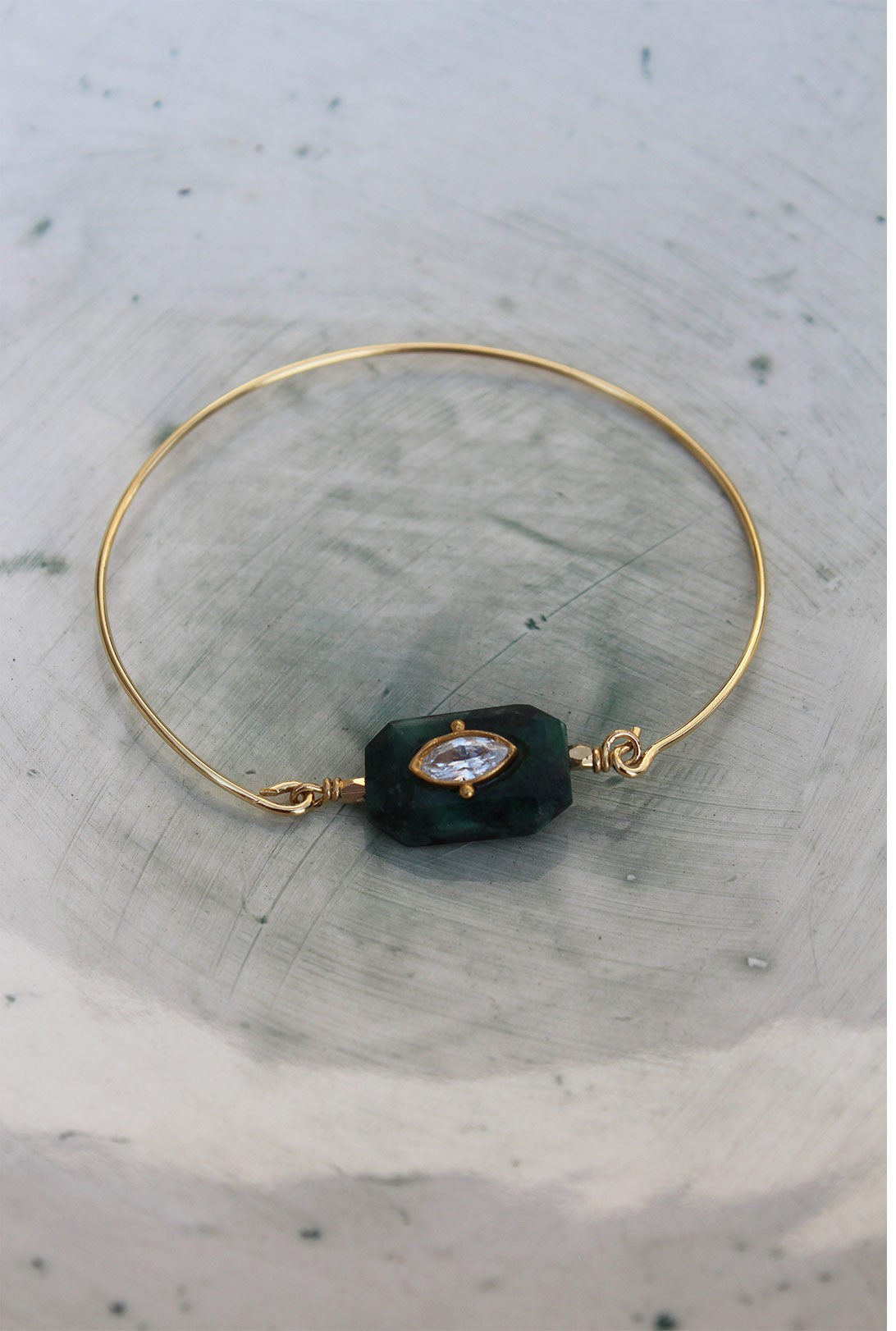 Bracelet Jonc Inside Émeraude Raw