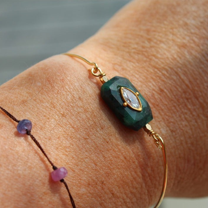 Bracelet Jonc Inside Émeraude Raw