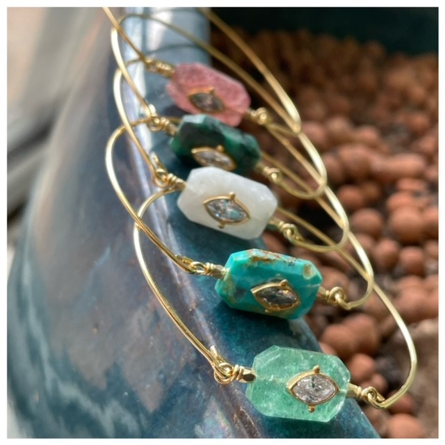 Bracelet Jonc Inside Émeraude Raw