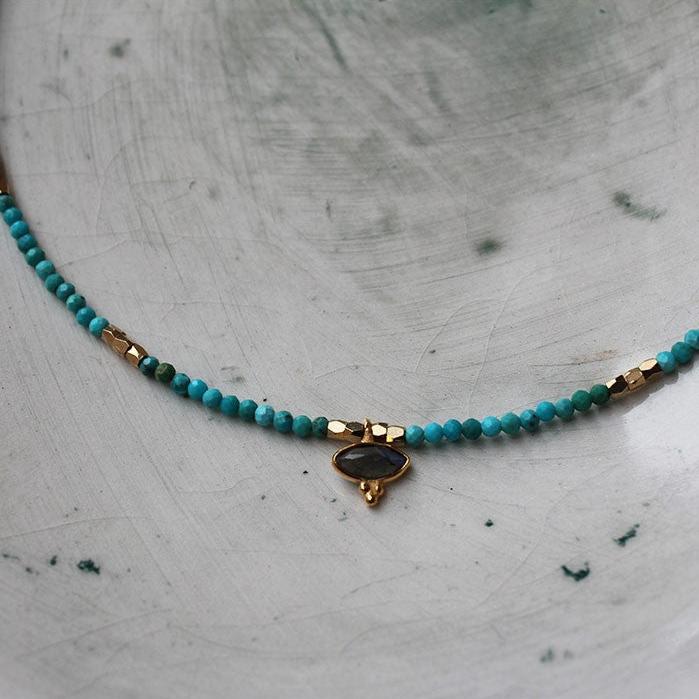 Chocker Eye Turquoise - Labradorite