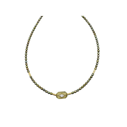 Collier Ras du Cou Inside Perles Kakis - Quartz Lemon