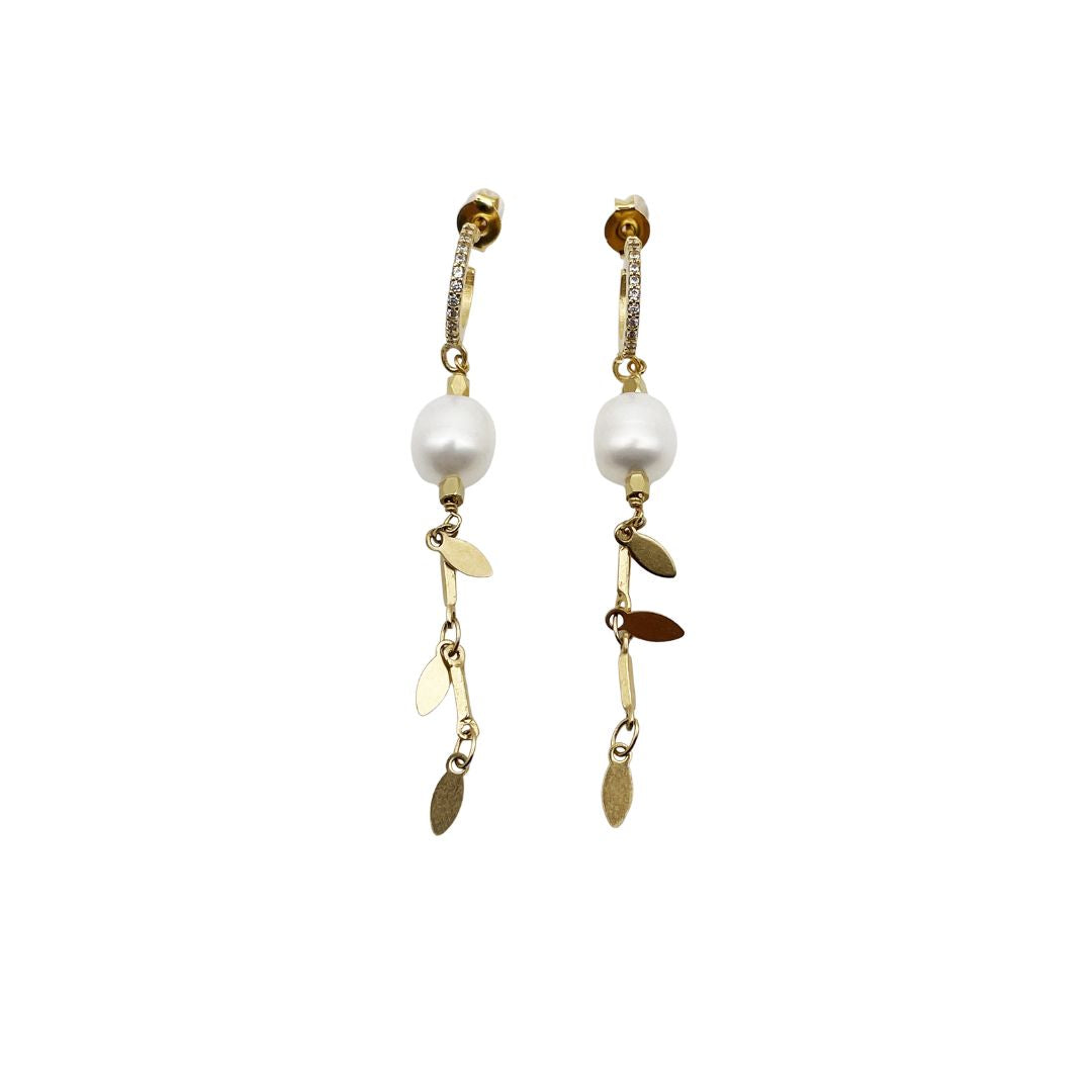 Boucles d'oreilles Lenny Perles Blanches