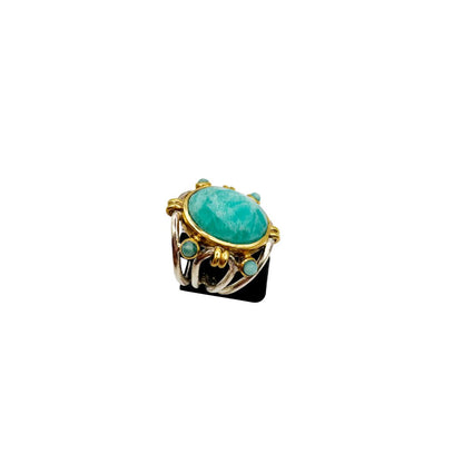 Bague R5907 argent et amazonite T56