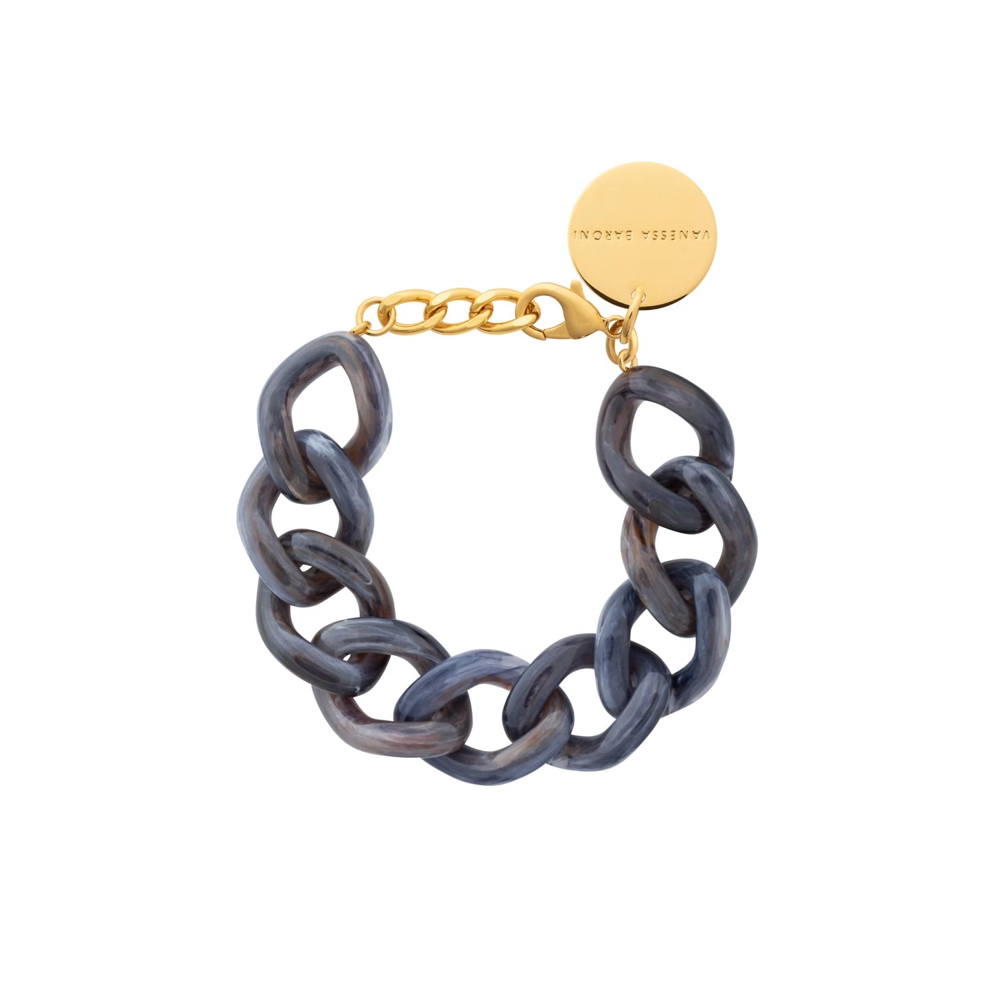 Flat Chain Bracelet Blue Jeans Marble