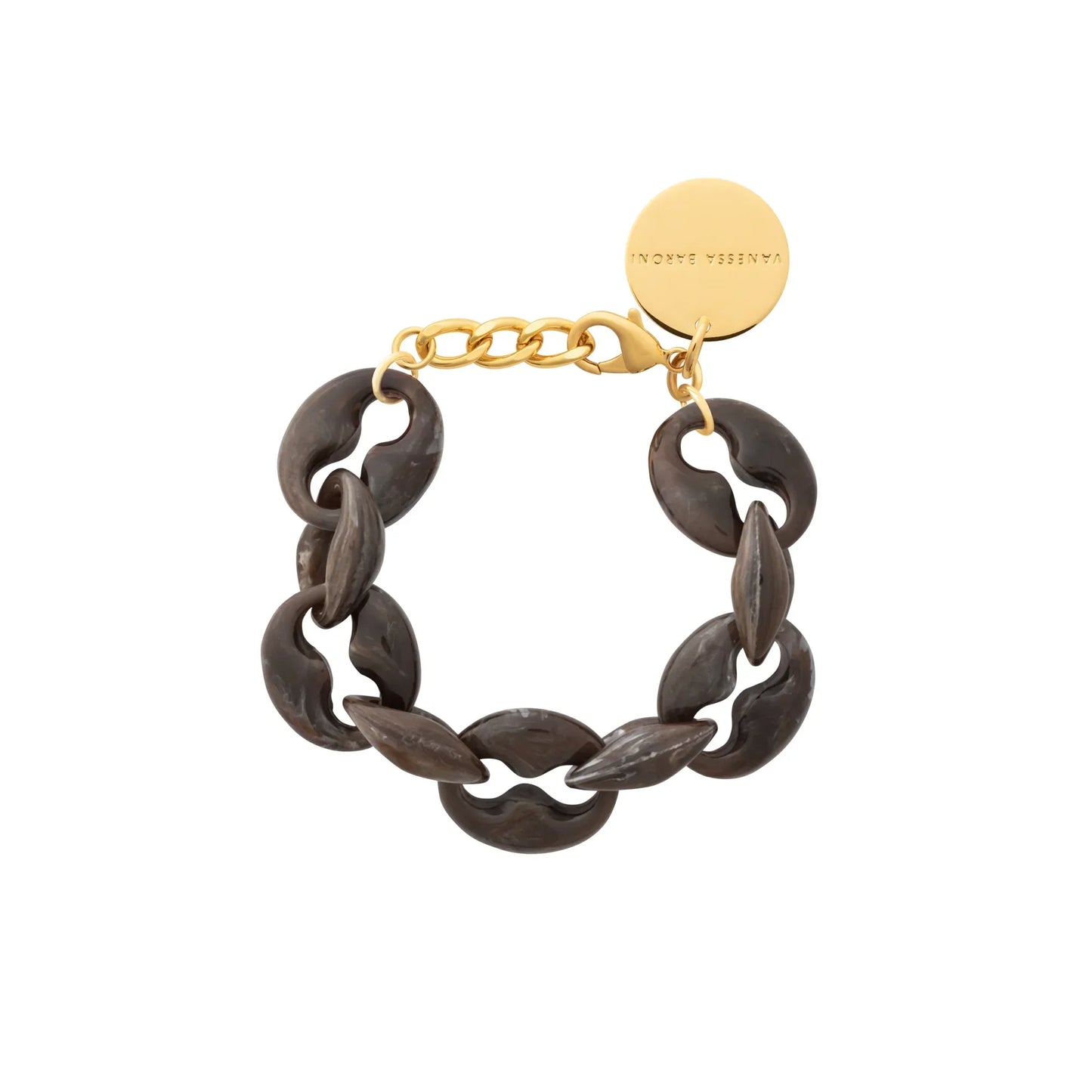 Bracelet small turtle dark brown marble