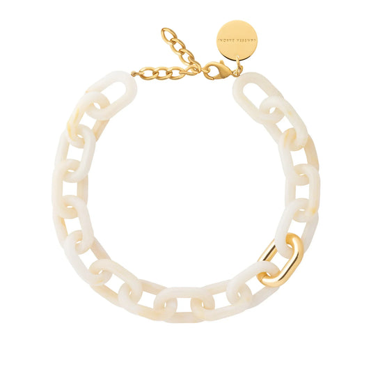 Collier New Oval Pearl Marble Gold