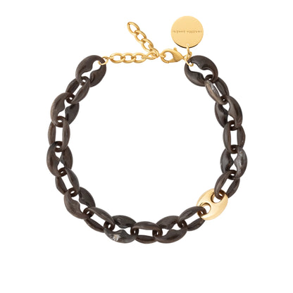 Collier Small Turtle Dark Brown Marble