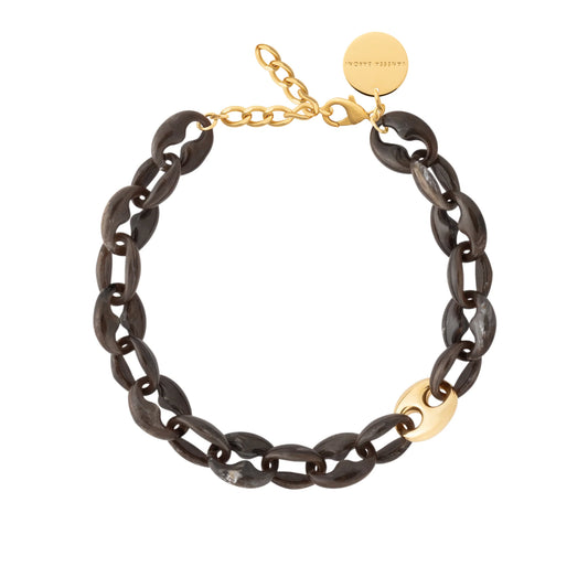 Collier Small Turtle Dark Brown Marble