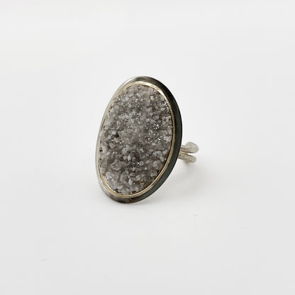 Sublime Bague Stella OV Zircons Blancs et Gris