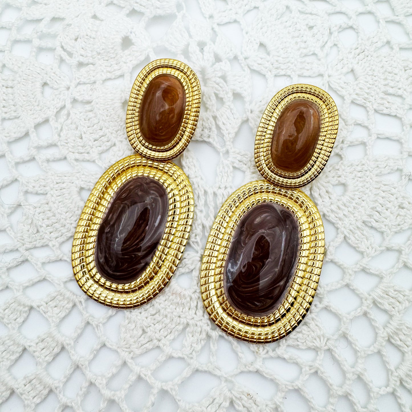 Boucles d'oreilles Lili Marron