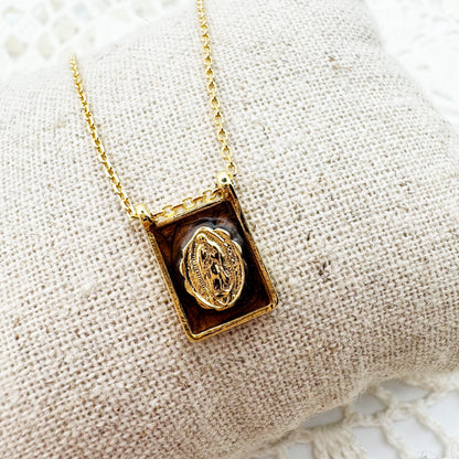 AMULET - Collier scapulaire simple Brown Madone