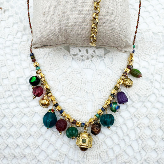 Collier Fil Rondelles pampilles Prisme oeil de tigre