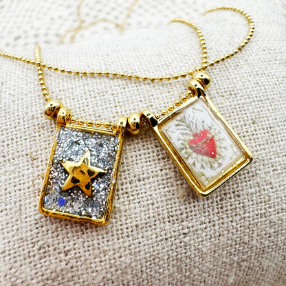AMULET - Collier scapulaire double Coeur Sacré