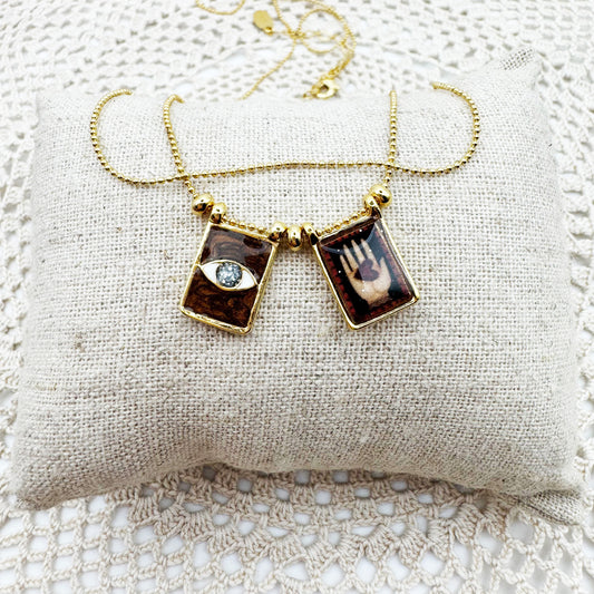 AMULET - Collier scapulaire double Main