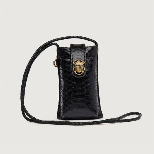 Pochette Double Marcus Python Noir
