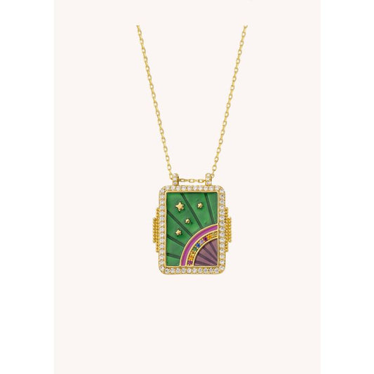 Collier Green Rainbow Bohème