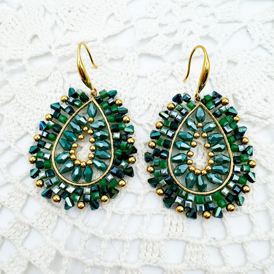 Boucles d'oreilles Chris Vert