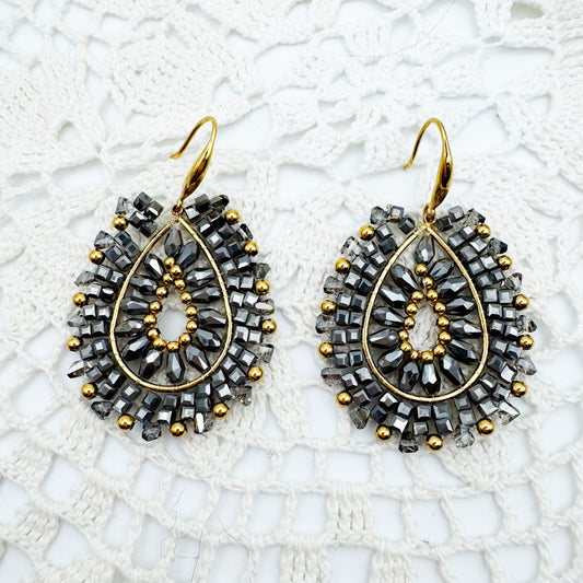 Boucles d'oreilles Chris Gris