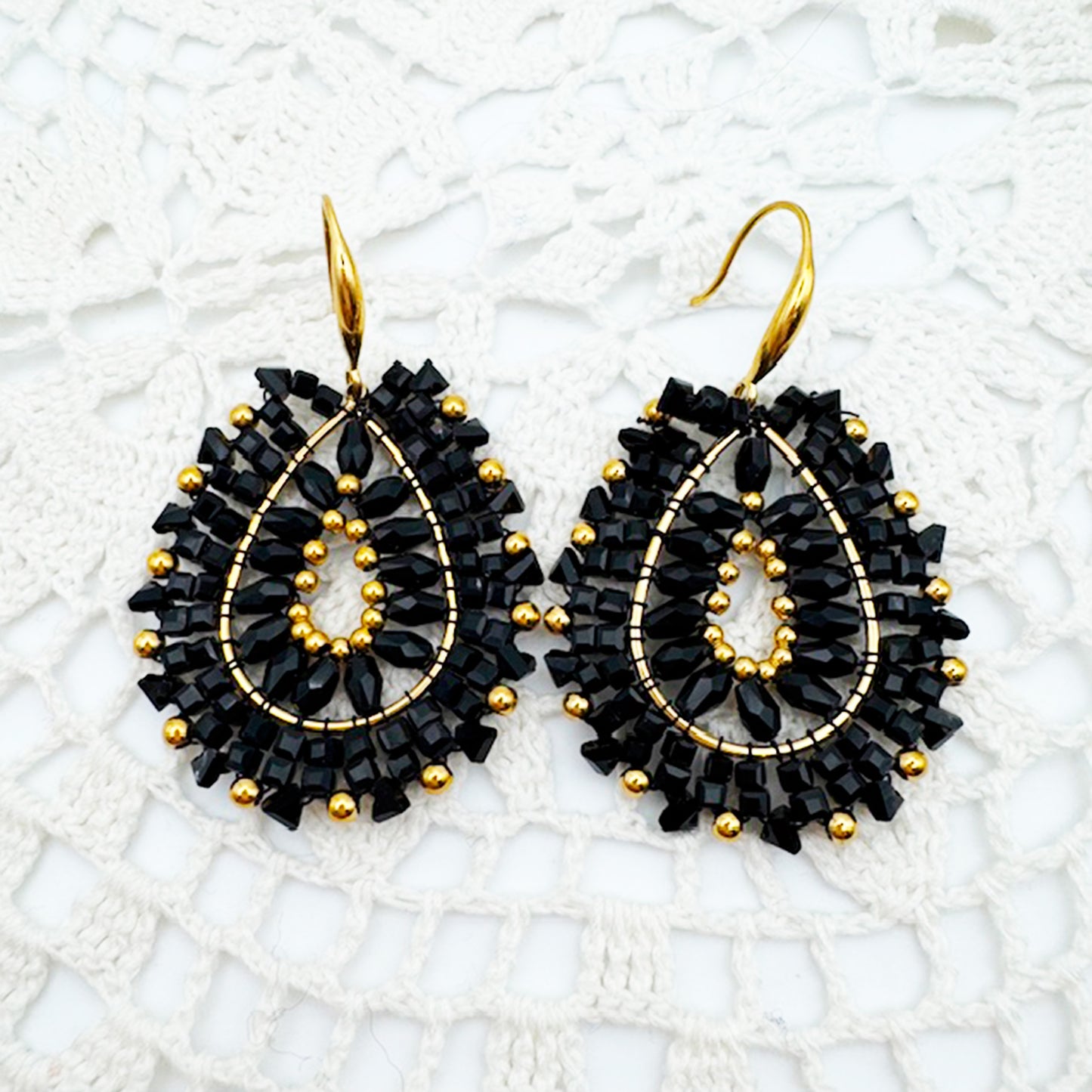 Boucles d'oreilles Chris Noir