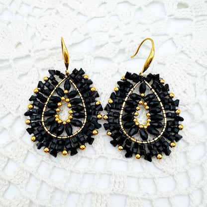 Boucles d'oreilles Chris Noir