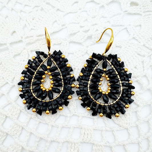 Boucles d'oreilles Chris Noir