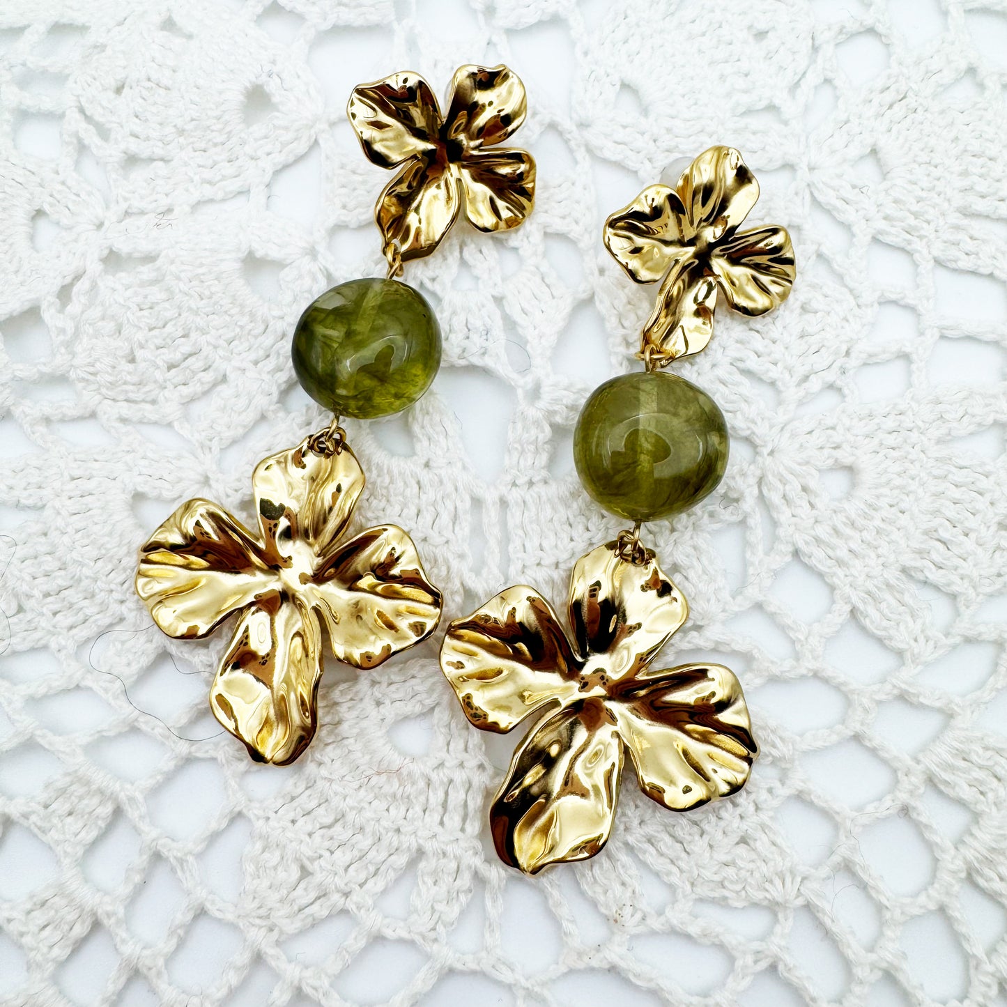 Boucles d'oreilles Lisa Kaki