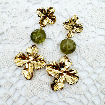 Boucles d'oreilles Lisa Kaki