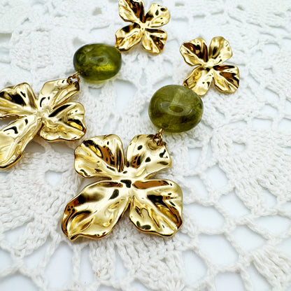 Boucles d'oreilles Lisa Kaki