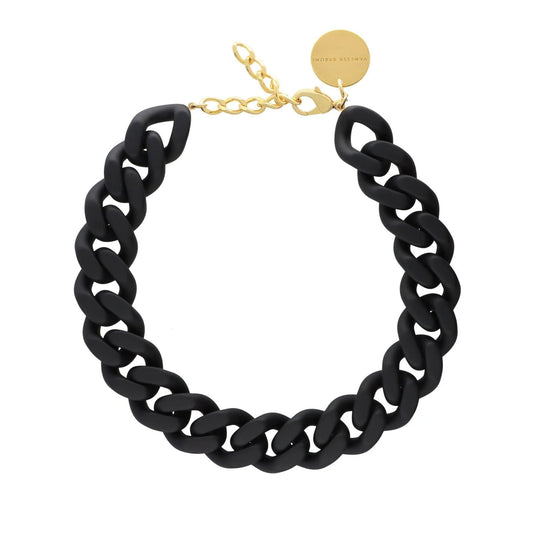 Collier Flat Chain Mat Black