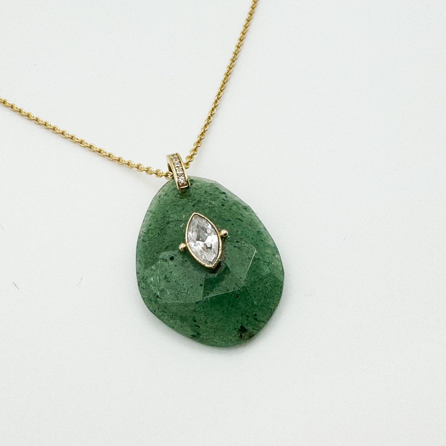 Collier Mirage Chaîne Quartz Fraise Verte