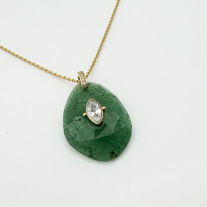 Collier Mirage Chaîne Quartz Fraise Verte