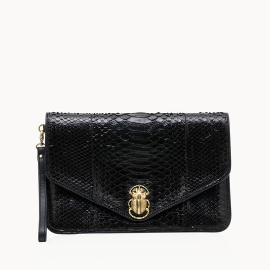 Pochette Python Alicia Noir