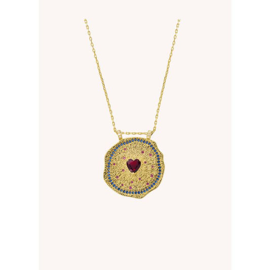 Collier Ruby Heart Medaille